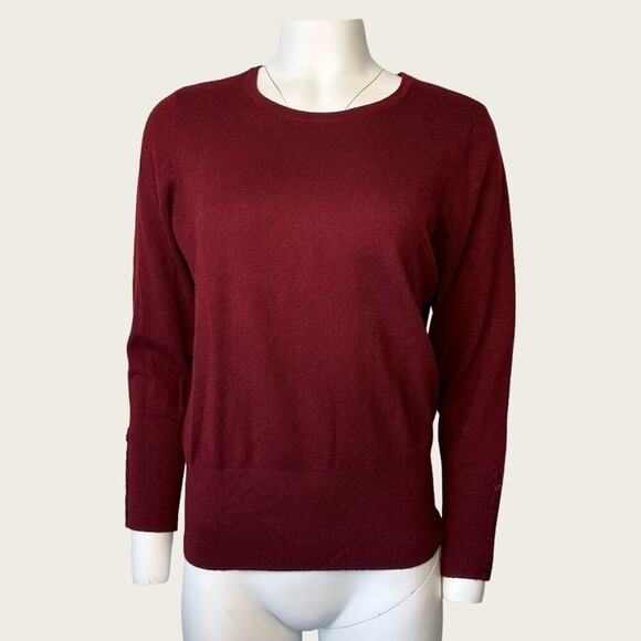 EUC | JM Collection | Pullover Crew Sweater | Burgundy | Size 0X - Picture 1 of 13